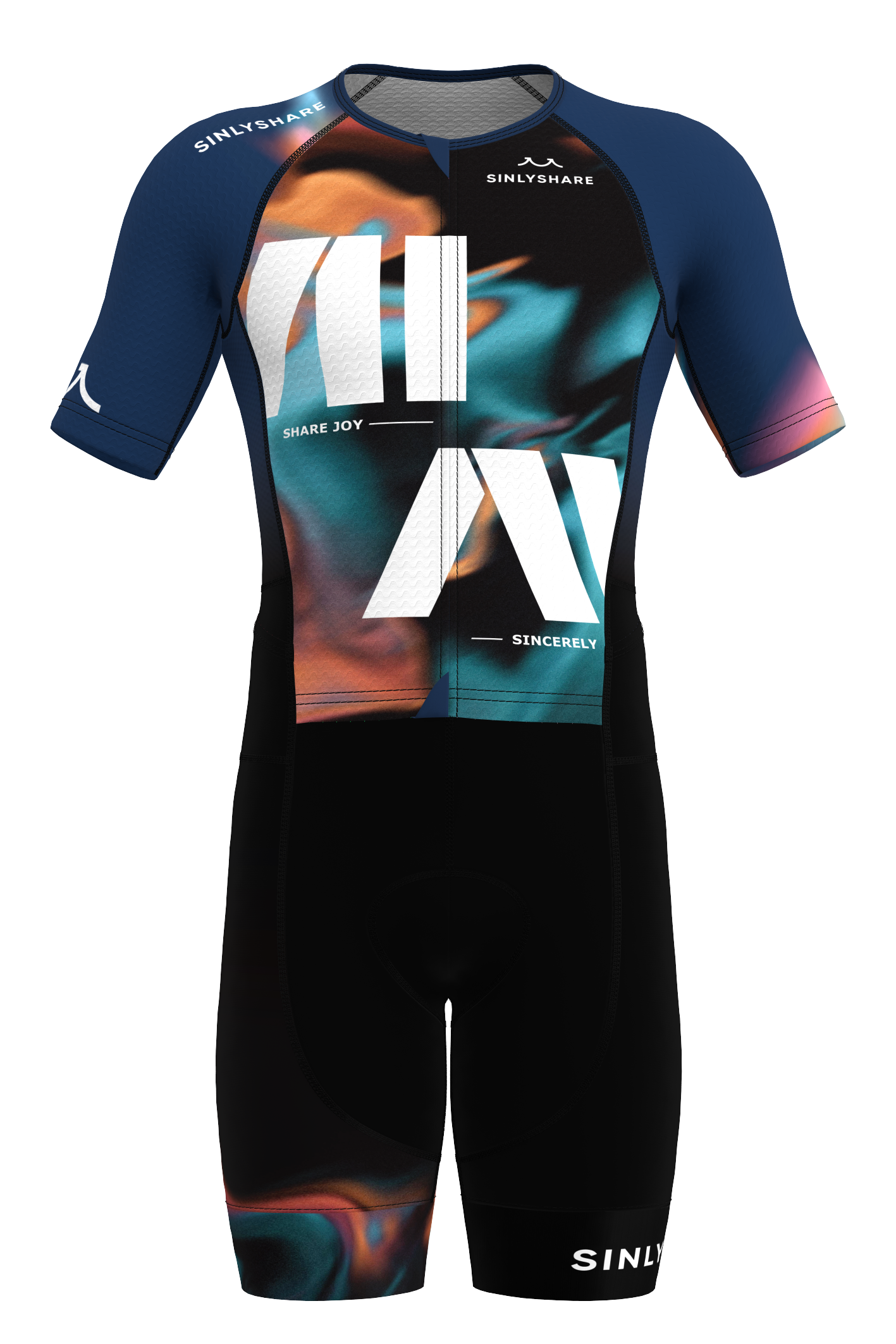 Sinlyshare| Aquaflare Short Sleeve Tri Suit 連身短袖三鐵服 軍藍/橘
