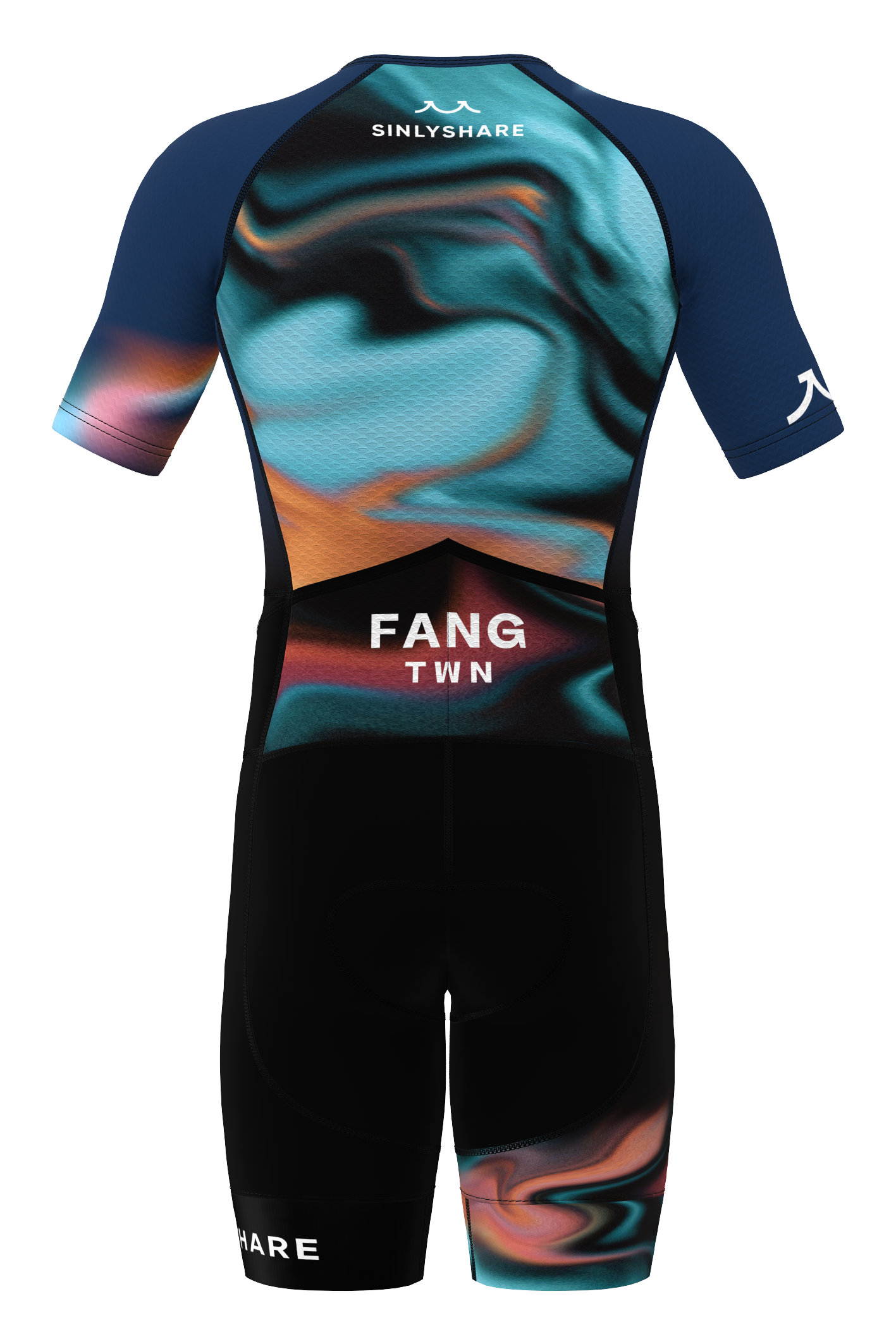 Sinlyshare| Aquaflare Short Sleeve Tri Suit 連身短袖三鐵服 軍藍/橘