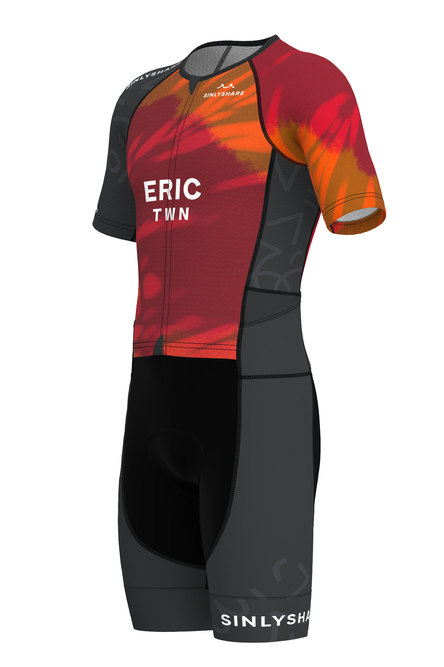 Sinlyshare| Blaze Short Sleeve Tri Suit 連身短袖三鐵服 紅/深灰