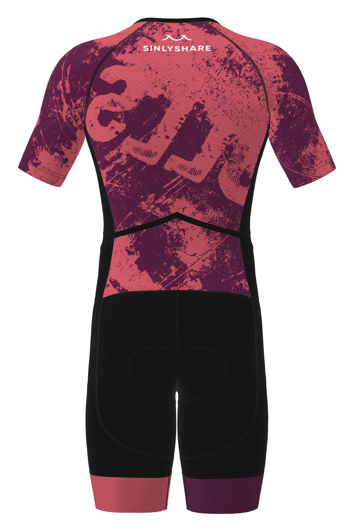 Sinlyshare| Striker Short Sleeve Tri Suit 連身短袖三鐵服 桃紅/深紫