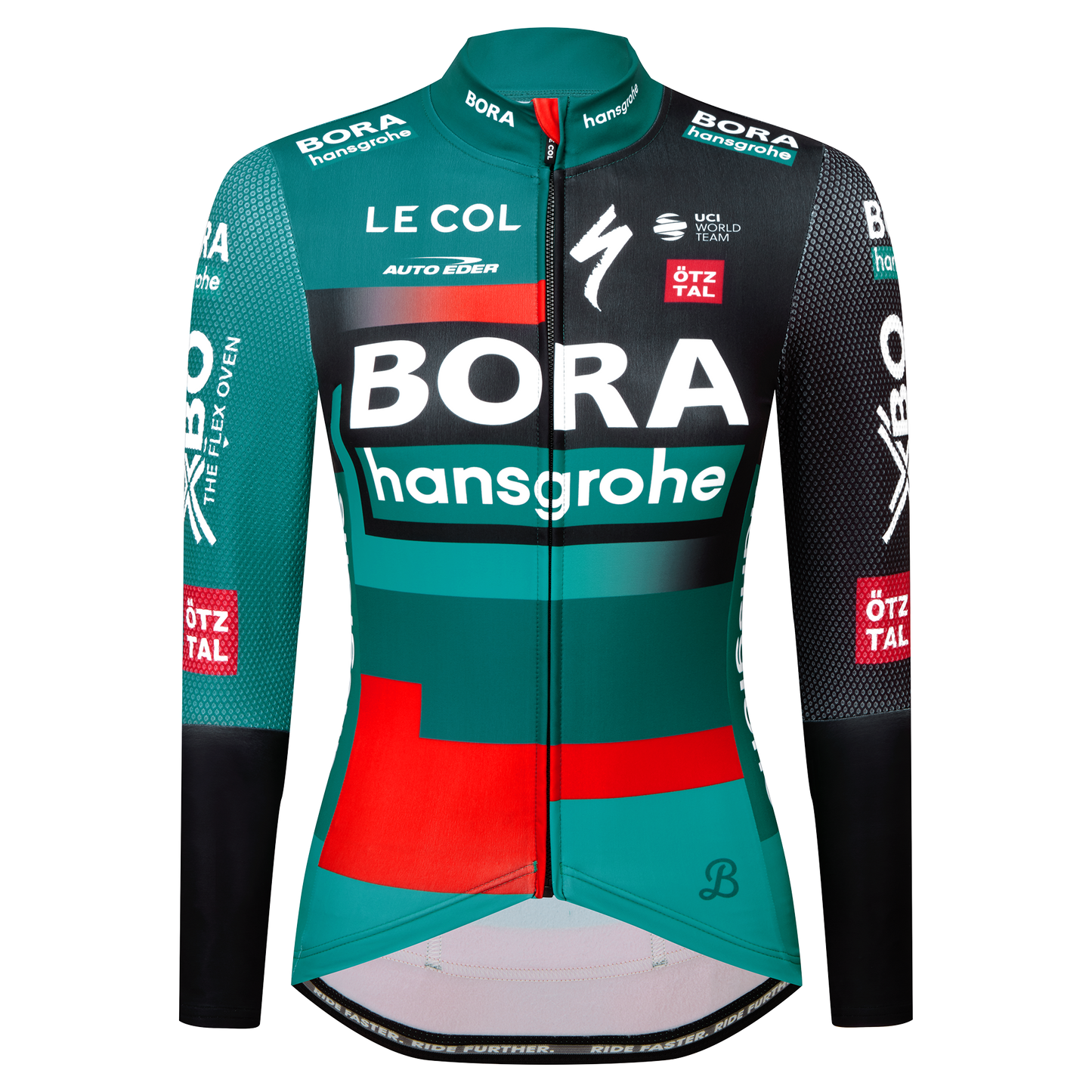 Le Col | Women's BORA-hansgrohe Long Sleeve Race Jersey 刷絨防風長袖車衣 黑/綠