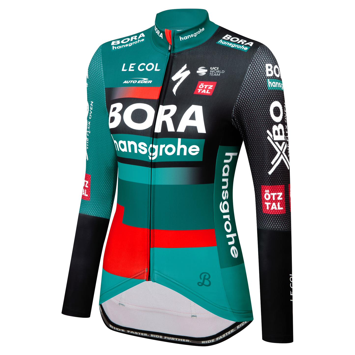 Le Col | Women's BORA-hansgrohe Long Sleeve Race Jersey 刷絨防風長袖車衣 黑/綠